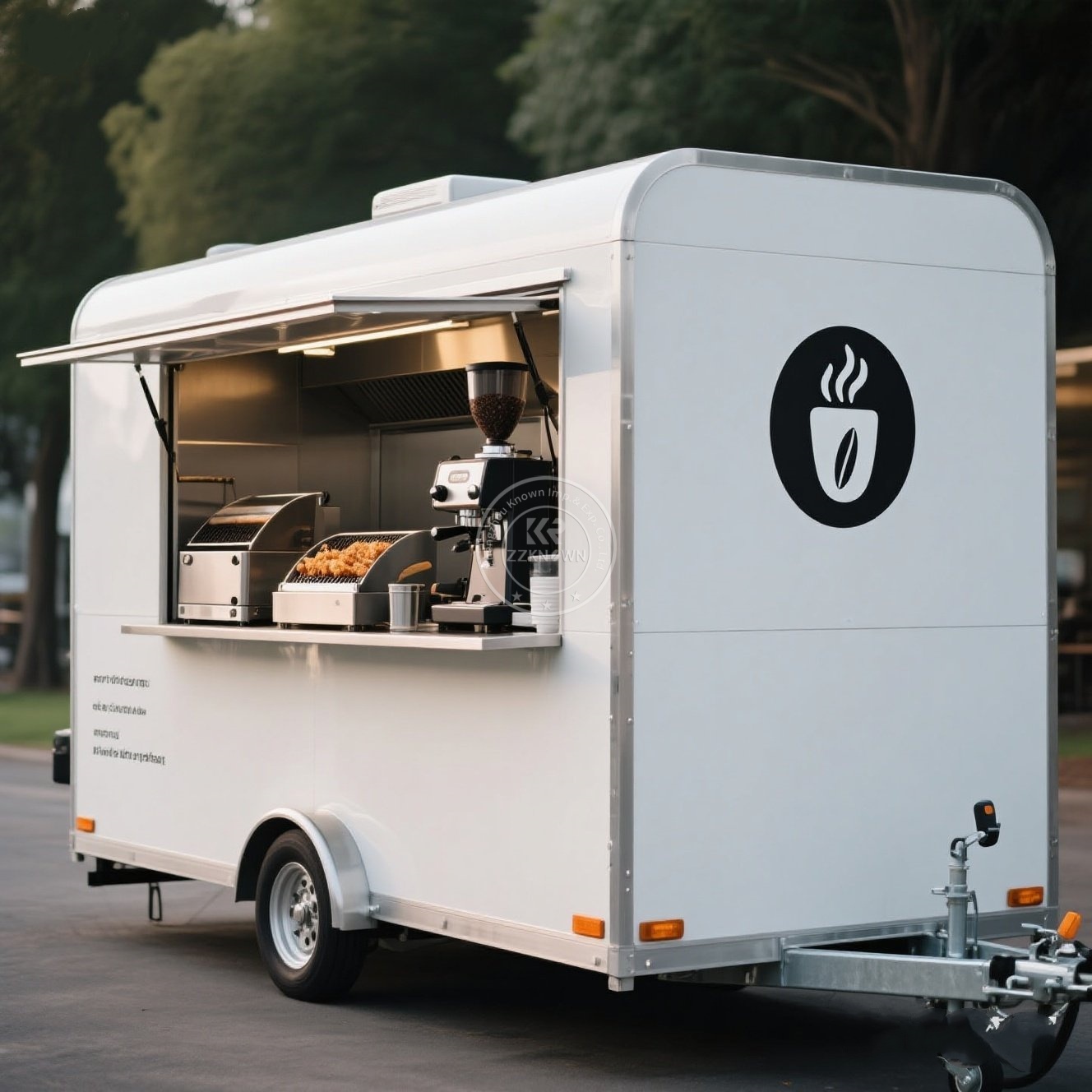 Mobile Coffee Van Equipment - Trailer Truk Makanan Keliling Bentuk Persegi,