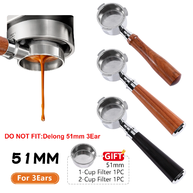 Hero Coffee Equipment - Portafilter Kopi Tanpa Dasar 51Mm untuk