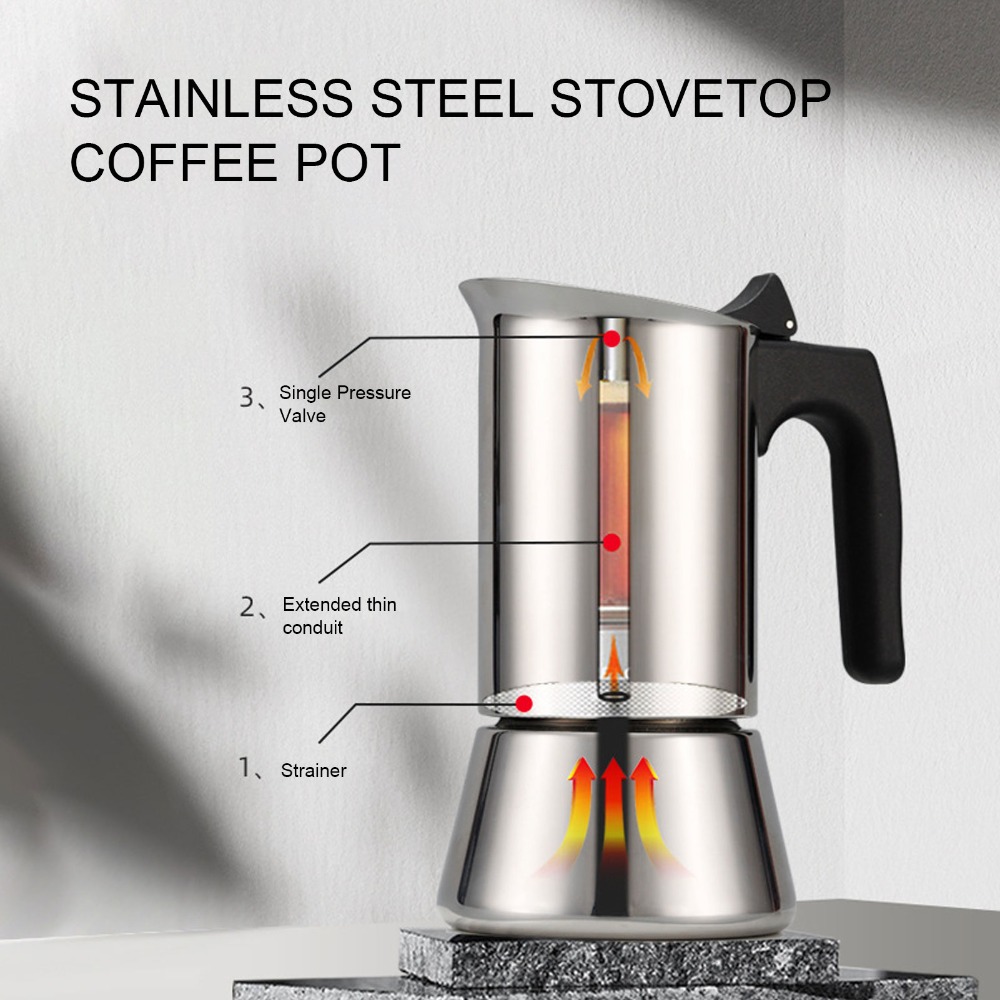 Panci Moka Stainless Steel Kap - Hero Coffee Equipment ulasan dan harga