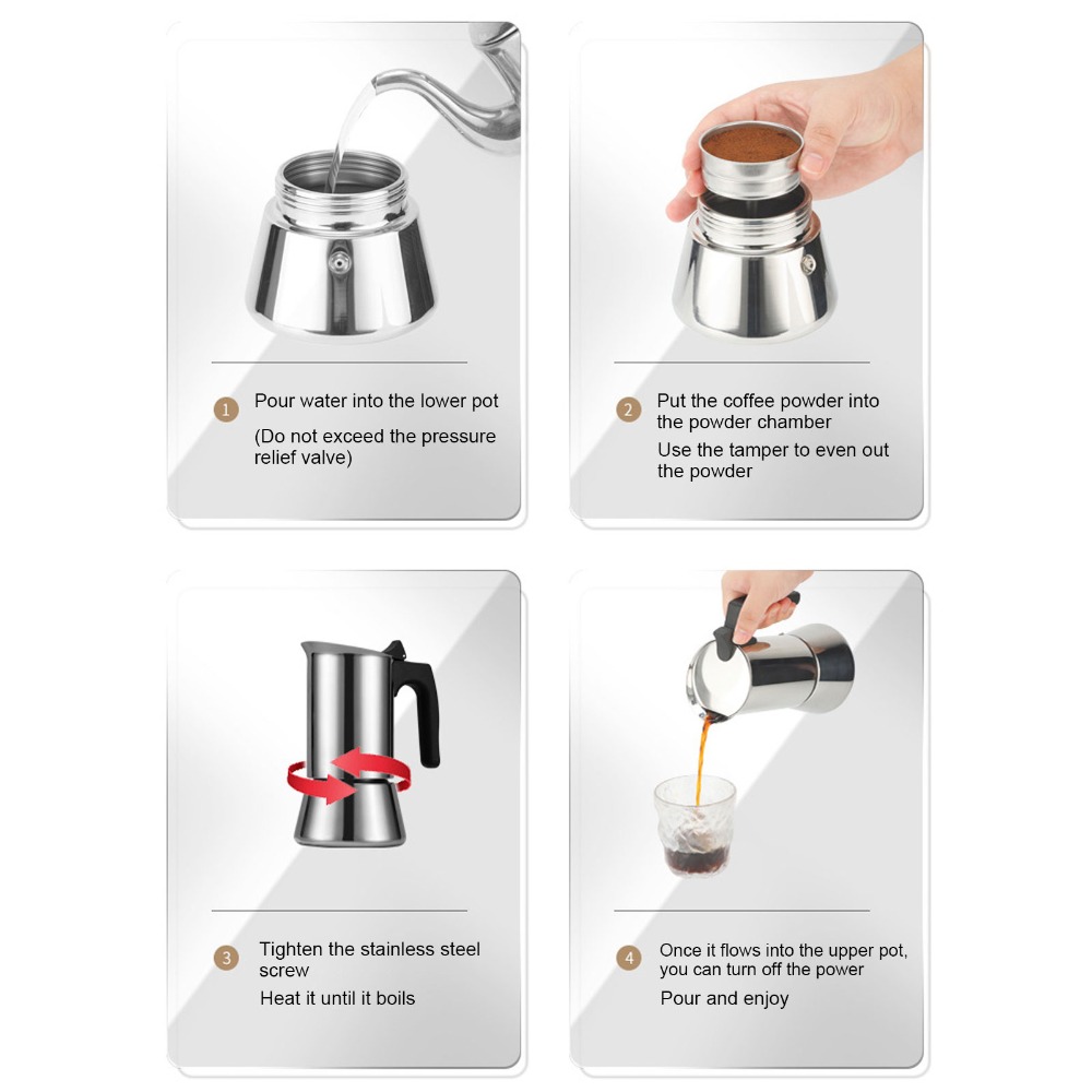 Panci Moka Stainless Steel Kap - Hero Coffee Equipment ulasan dan harga